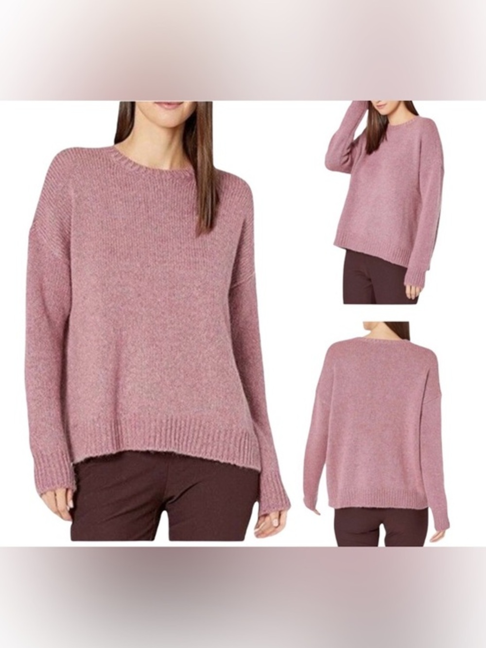 Eileen Fisher Wool Mohair Sweater XL Pink Cozy Minimalist‎